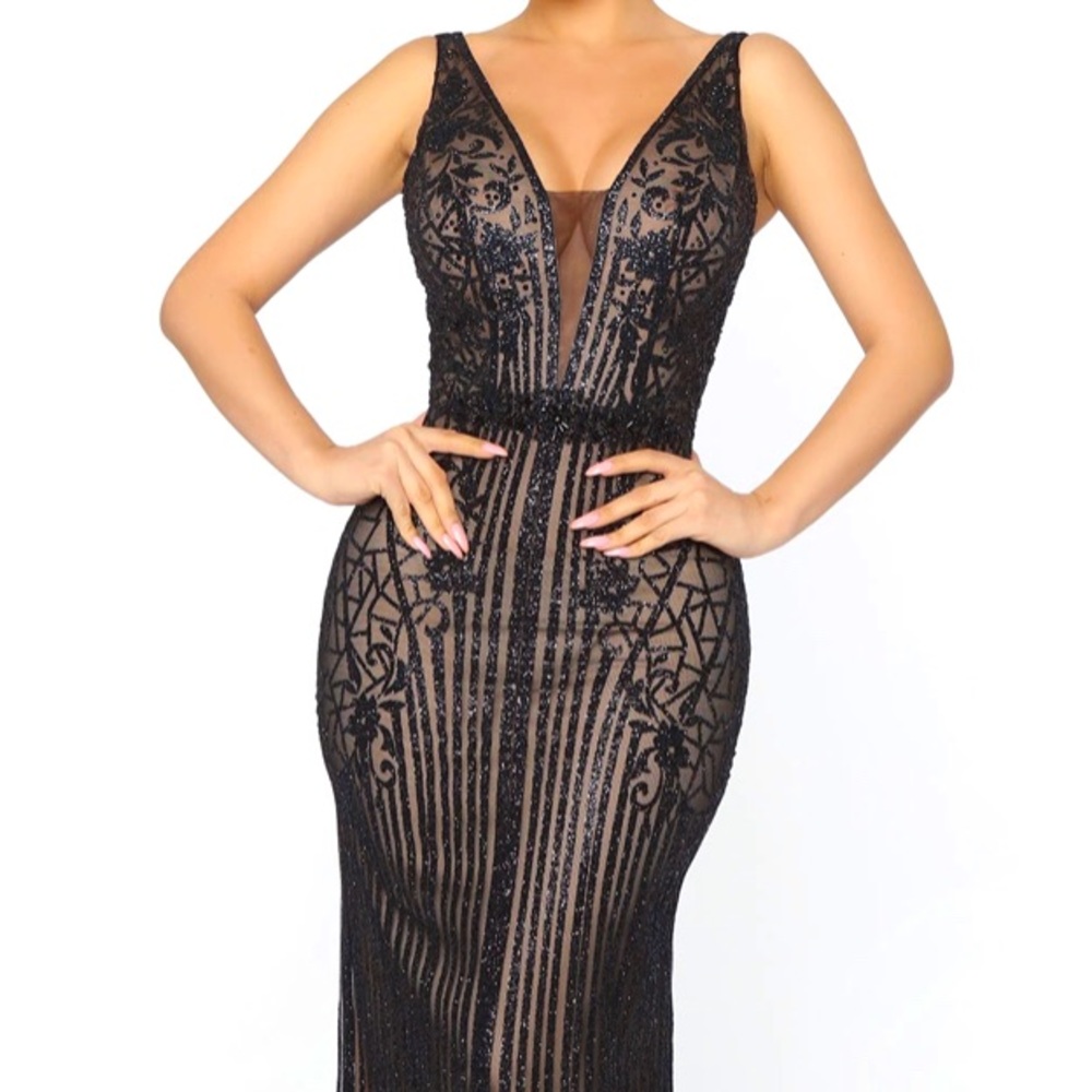 Waltz With Me Embellished Maxi Gown - Black